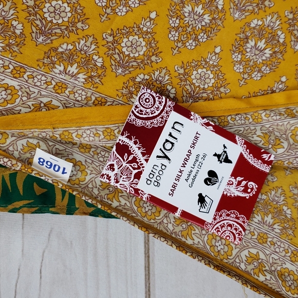 Darn Good Yarn Sari Silk Wrap Skirt Ankle Goddess - Picture 7 of 16